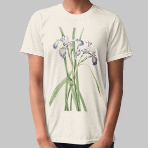 Harlequin Blueflag Iris Floral Print Short Sleeve Graphic Tee T-shirt S M L XL